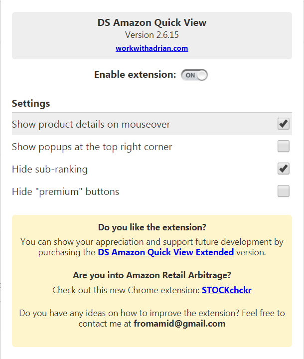 DS Amazon Quick View浏览器插件