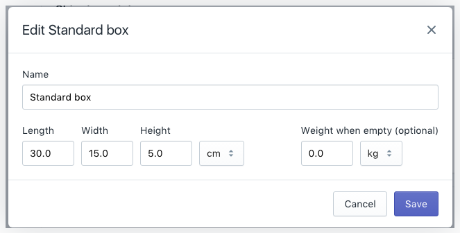 Shopify使用尺寸重量计算运费介绍