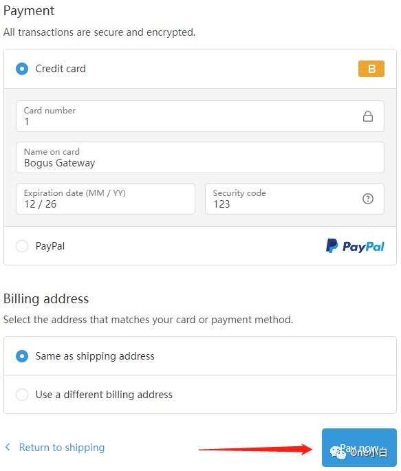 如何在 Shopify 设置模拟交易创建测试订单？