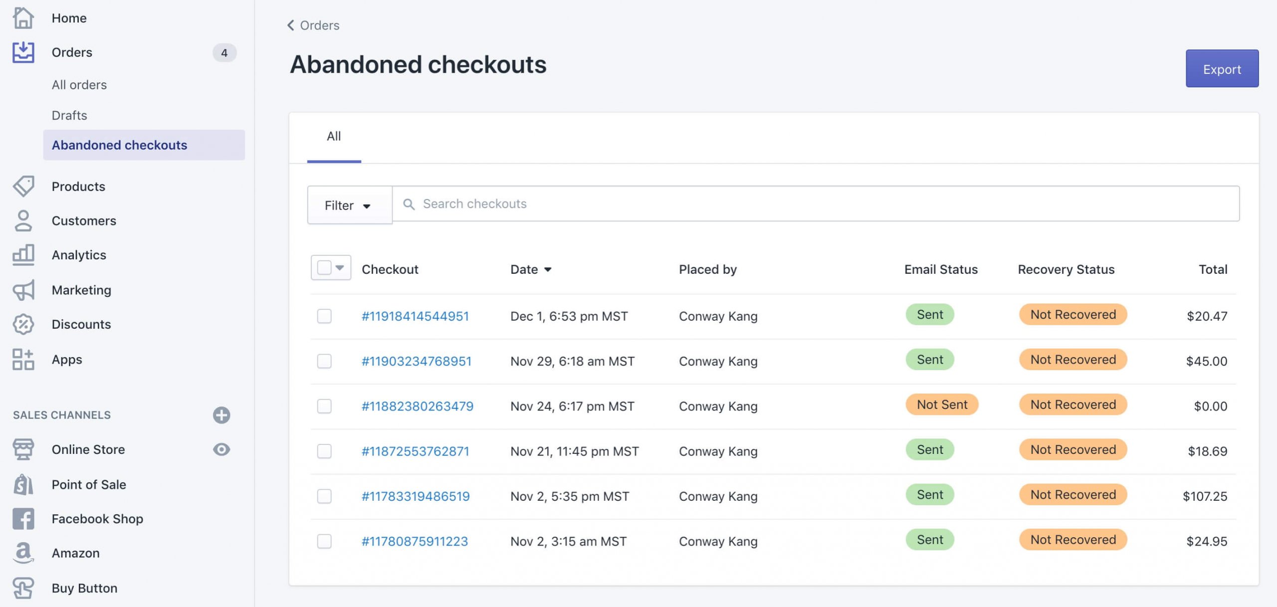 Shopify遗弃订单挽救