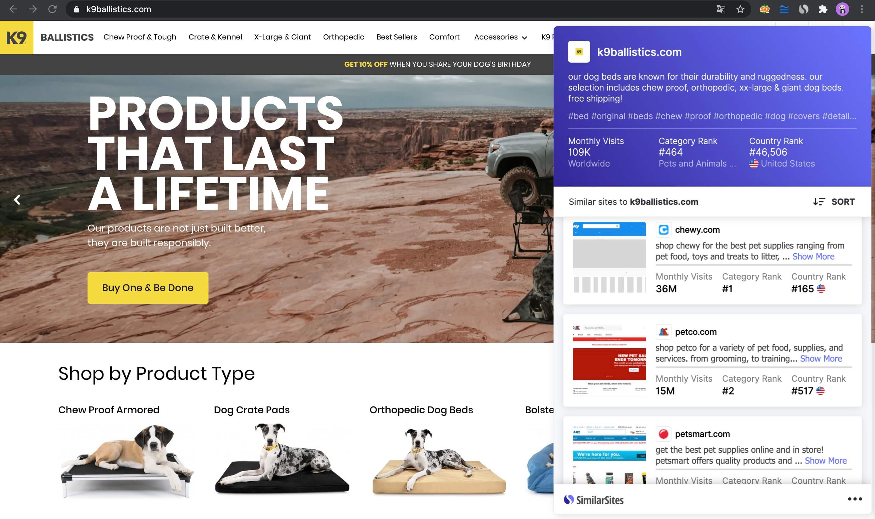 similarsite查找更多竞争对手Shopify店铺